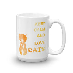 Keep Calm and Love Cats Statement Coffee Cup Mug, Mugs, $ 24.50, A Moment Of Now™