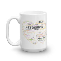 Keto Ketogenic Diet Heart Shape Word Cloud Art Coffee Tea Mug Cup, Mugs, $ 24.50, A Moment Of Now™