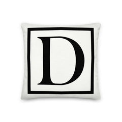Letter D Border Monogram Decorative Throw Pillow Cushion, Pillow, $ 64.50, A Moment Of Now™