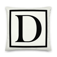 Letter D Border Monogram Decorative Throw Pillow Cushion, Pillow, $ 64.50, A Moment Of Now™