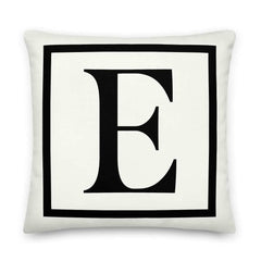 Letter E Border Monogram Decorative Throw Pillow Cushion, Pillow, $ 64.50, A Moment Of Now™