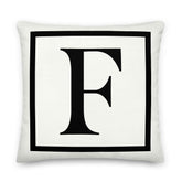 Letter F Border Monogram Decorative Throw Pillow Cushion, Pillow, $ 71.50, A Moment Of Now™