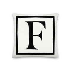 Letter F Border Monogram Decorative Throw Pillow Cushion, Pillow, $ 64.50, A Moment Of Now™