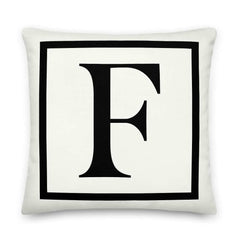 Letter F Border Monogram Decorative Throw Pillow Cushion, Pillow, $ 64.50, A Moment Of Now™