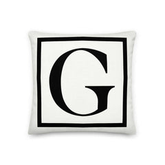Letter G Border Monogram Decorative Throw Pillow Cushion, Pillow, $ 64.50, A Moment Of Now™