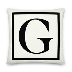 Letter G Border Monogram Decorative Throw Pillow Cushion, Pillow, $ 64.50, A Moment Of Now™