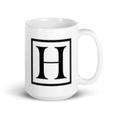 Letter H Border Monogram Coffee Tea Cup Mug, Mug, $ 24.50, A Moment Of Now™