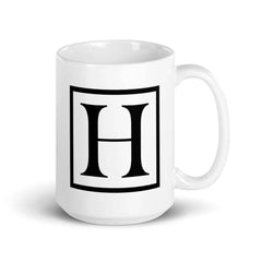 Letter H Border Monogram Coffee Tea Cup Mug, Mug, $ 24.50, A Moment Of Now™