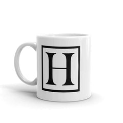 Letter H Border Monogram Coffee Tea Cup Mug, Mug, $ 17.50, A Moment Of Now™