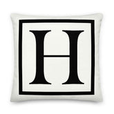 Letter H Border Monogram Decorative Throw Pillow Cushion, Pillow, $ 71.50, A Moment Of Now™