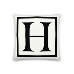 Letter H Border Monogram Decorative Throw Pillow Cushion, Pillow, $ 64.50, A Moment Of Now™