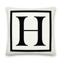 Letter H Border Monogram Decorative Throw Pillow Cushion, Pillow, $ 64.50, A Moment Of Now™
