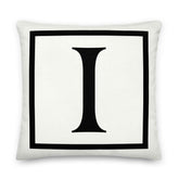 Letter I Border Monogram Decorative Throw Pillow Cushion, Pillow, $ 71.50, A Moment Of Now™