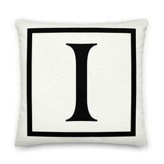 Letter I Border Monogram Decorative Throw Pillow Cushion, Pillow, $ 64.50, A Moment Of Now™