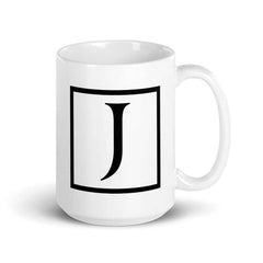 Letter J Border Monogram Coffee Tea Cup Mug, Mug, $ 24.50, A Moment Of Now™