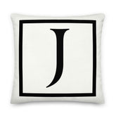 Letter J Border Monogram Decorative Throw Pillow Cushion, Pillow, $ 71.50, A Moment Of Now™
