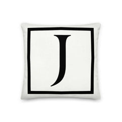 Letter J Border Monogram Decorative Throw Pillow Cushion, Pillow, $ 64.50, A Moment Of Now™