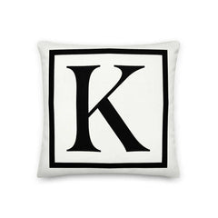 Letter K Border Monogram Decorative Throw Pillow Cushion, Pillow, $ 64.50, A Moment Of Now™