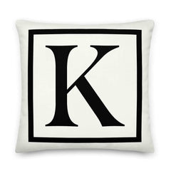 Letter K Border Monogram Decorative Throw Pillow Cushion, Pillow, $ 64.50, A Moment Of Now™