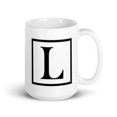 Letter L Border Monogram Coffee Tea Cup Mug, Mug, $ 24.50, A Moment Of Now™