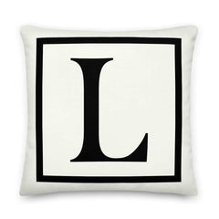 Letter L Border Monogram Decorative Throw Pillow Cushion, Pillow, $ 64.50, A Moment Of Now™