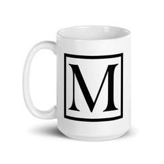 Letter M Border Monogram Coffee Tea Cup Mug, Mug, $ 17.50, A Moment Of Now™