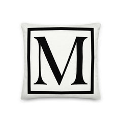 Letter M Border Monogram Decorative Throw Pillow Cushion, Pillow, $ 64.50, A Moment Of Now™