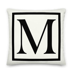 Letter M Border Monogram Decorative Throw Pillow Cushion, Pillow, $ 64.50, A Moment Of Now™