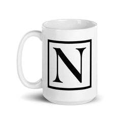 Letter N Border Monogram Coffee Tea Cup Mug, Mug, $ 17.50, A Moment Of Now™