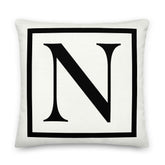 Letter N Border Monogram Decorative Throw Pillow Cushion, Pillow, $ 71.50, A Moment Of Now™