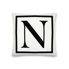 Letter N Border Monogram Decorative Throw Pillow Cushion, Pillow, $ 64.50, A Moment Of Now™
