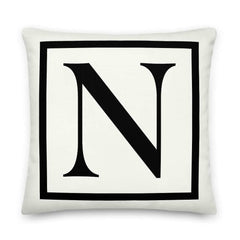 Letter N Border Monogram Decorative Throw Pillow Cushion, Pillow, $ 64.50, A Moment Of Now™