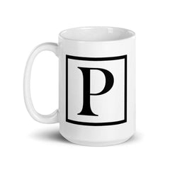 Letter p Border Monogram Coffee Tea Cup Mug, Mug, $ 17.50, A Moment Of Now™