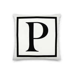 Letter P Border Monogram Decorative Throw Pillow Cushion, Pillow, $ 64.50, A Moment Of Now™