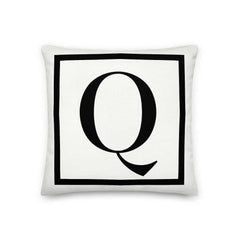 Letter Q Border Monogram Decorative Throw Pillow Cushion, Pillow, $ 64.50, A Moment Of Now™