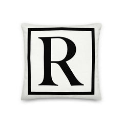 Letter R Border Monogram Decorative Throw Pillow Cushion, Pillow, $ 64.50, A Moment Of Now™