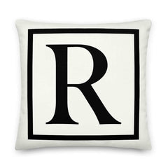 Letter R Border Monogram Decorative Throw Pillow Cushion, Pillow, $ 64.50, A Moment Of Now™