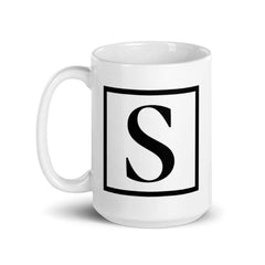 Letter S Border Monogram Coffee Tea Cup Mug, Mug, $ 17.50, A Moment Of Now™
