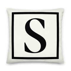 Letter S Border Monogram Decorative Throw Pillow Cushion, Pillow, $ 64.50, A Moment Of Now™