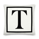 Letter T Border Monogram Decorative Throw Pillow Cushion, Pillow, $ 71.50, A Moment Of Now™