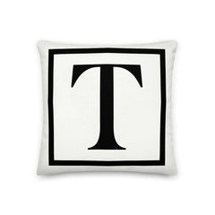 Letter T Border Monogram Decorative Throw Pillow Cushion, Pillow, $ 64.50, A Moment Of Now™