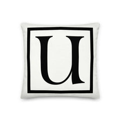 Letter U Border Monogram Decorative Throw Pillow Cushion, Pillow, $ 64.50, A Moment Of Now™