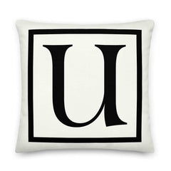 Letter U Border Monogram Decorative Throw Pillow Cushion, Pillow, $ 64.50, A Moment Of Now™