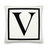 Letter V Border Monogram Decorative Throw Pillow Cushion, Pillow, $ 71.50, A Moment Of Now™