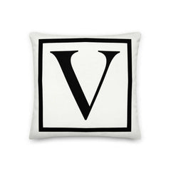 Letter V Border Monogram Decorative Throw Pillow Cushion, Pillow, $ 64.50, A Moment Of Now™
