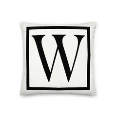 Letter W Border Monogram Decorative Throw Pillow Cushion, Pillow, $ 64.50, A Moment Of Now™