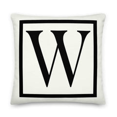 Letter W Border Monogram Decorative Throw Pillow Cushion, Pillow, $ 64.50, A Moment Of Now™