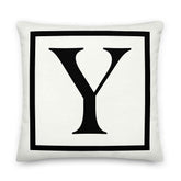 Letter Y Border Monogram Decorative Throw Pillow Cushion, Pillow, $ 71.50, A Moment Of Now™