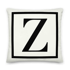 Letter Z Border Monogram Decorative Throw Pillow Cushion, Pillow, $ 64.50, A Moment Of Now™