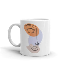 Linda Abstract Line Art Drawing of a Women Face Coffee Tea Cup Mug, Mug, $ 17.50, A Moment Of Now™